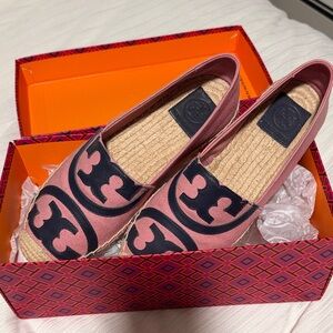 Tory Burch Mauve and Navy Espadrilles
